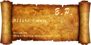 Bilitz Panna névjegykártya